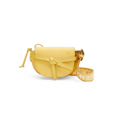 LOEWE MINI GATE DUAL BAG IN SOFT CALFSKIN AND JACQUARD A650N46X13-7969 (21*12.5*9.5cm)